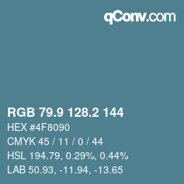 Color code: RGB 79.9 128.2 144 | qconv.com