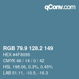 Color code: RGB 79.9 128.2 149 | qconv.com