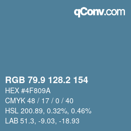 Color code: RGB 79.9 128.2 154 | qconv.com