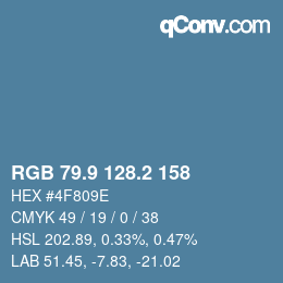 カラーコード: RGB 79.9 128.2 158 | qconv.com