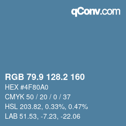 Color code: RGB 79.9 128.2 160 | qconv.com