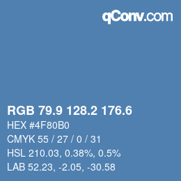 カラーコード: RGB 79.9 128.2 176.6 | qconv.com
