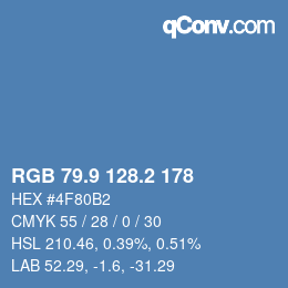 Color code: RGB 79.9 128.2 178 | qconv.com