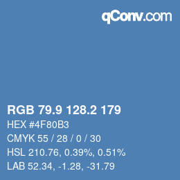 Color code: RGB 79.9 128.2 179 | qconv.com