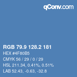 Color code: RGB 79.9 128.2 181 | qconv.com