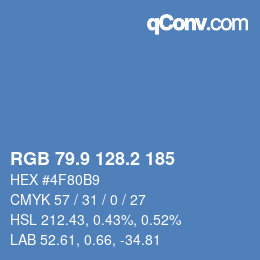 Color code: RGB 79.9 128.2 185 | qconv.com