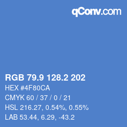 カラーコード: RGB 79.9 128.2 202 | qconv.com