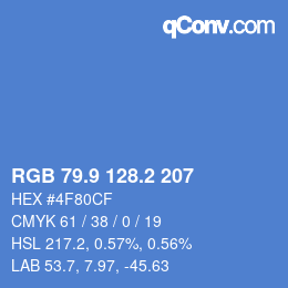 Color code: RGB 79.9 128.2 207 | qconv.com