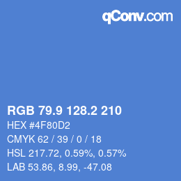 カラーコード: RGB 79.9 128.2 210 | qconv.com