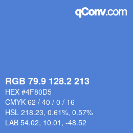 カラーコード: RGB 79.9 128.2 213 | qconv.com