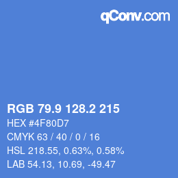 カラーコード: RGB 79.9 128.2 215 | qconv.com