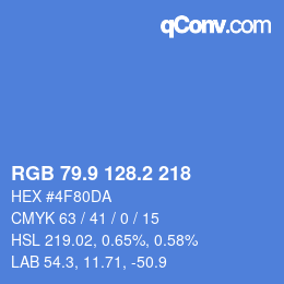 Color code: RGB 79.9 128.2 218 | qconv.com
