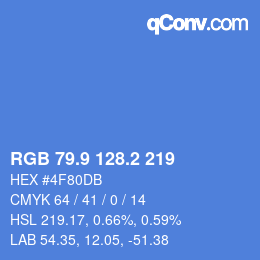 Color code: RGB 79.9 128.2 219 | qconv.com