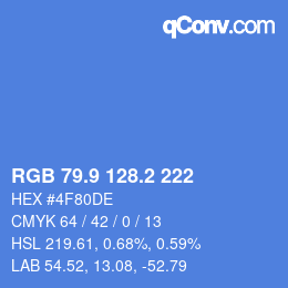 Color code: RGB 79.9 128.2 222 | qconv.com
