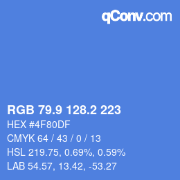 カラーコード: RGB 79.9 128.2 223 | qconv.com