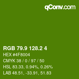 カラーコード: RGB 79.9 128.2 4 | qconv.com