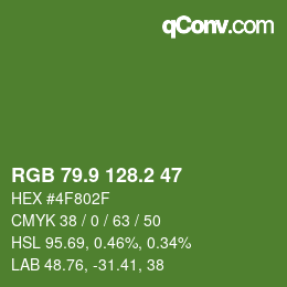 カラーコード: RGB 79.9 128.2 47 | qconv.com