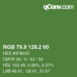 カラーコード: RGB 79.9 128.2 60 | qconv.com