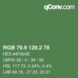 カラーコード: RGB 79.9 128.2 78 | qconv.com