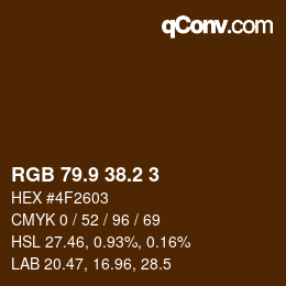 カラーコード: RGB 79.9 38.2 3 | qconv.com