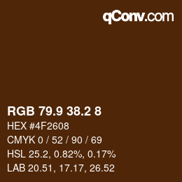 Farbcode: RGB 79.9 38.2 8 | qconv.com