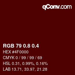 カラーコード: RGB 79 0.8 0.4 | qconv.com