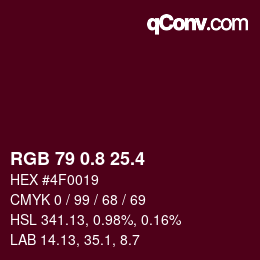 カラーコード: RGB 79 0.8 25.4 | qconv.com