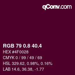 カラーコード: RGB 79 0.8 40.4 | qconv.com