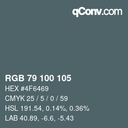 Farbcode: RGB 79 100 105 | qconv.com