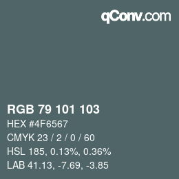 Código de color: RGB 79 101 103 | qconv.com
