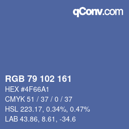 Farbcode: RGB 79 102 161 | qconv.com