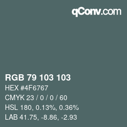 カラーコード: RGB 79 103 103 | qconv.com