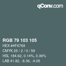 颜色代码: RGB 79 103 105 | qconv.com