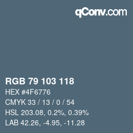 Color code: RGB 79 103 118 | qconv.com