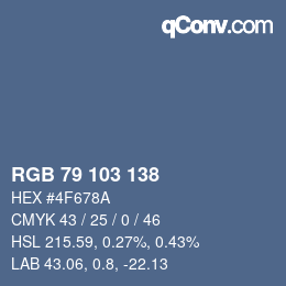 Código de color: RGB 79 103 138 | qconv.com