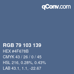 カラーコード: RGB 79 103 139 | qconv.com