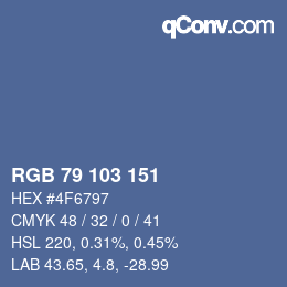 Color code: RGB 79 103 151 | qconv.com