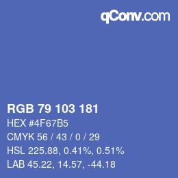 颜色代码: RGB 79 103 181 | qconv.com