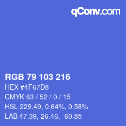 Color code: RGB 79 103 216 | qconv.com