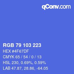 颜色代码: RGB 79 103 223 | qconv.com