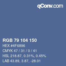 颜色代码: RGB 79 104 150 | qconv.com