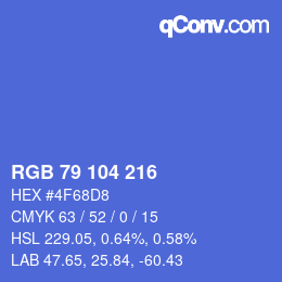 Color code: RGB 79 104 216 | qconv.com