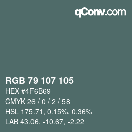 Código de color: RGB 79 107 105 | qconv.com