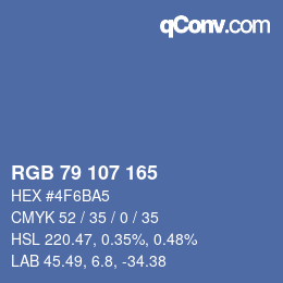 Farbcode: RGB 79 107 165 | qconv.com