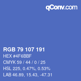 Color code: RGB 79 107 191 | qconv.com