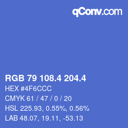 カラーコード: RGB 79 108.4 204.4 | qconv.com