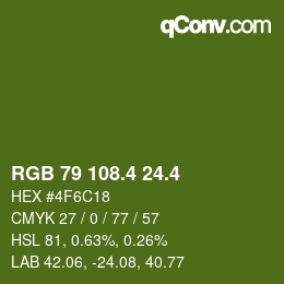 カラーコード: RGB 79 108.4 24.4 | qconv.com
