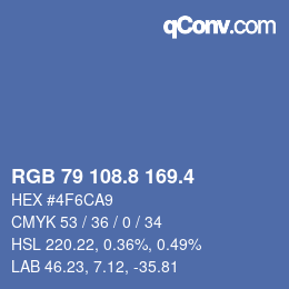カラーコード: RGB 79 108.8 169.4 | qconv.com