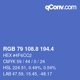カラーコード: RGB 79 108.8 194.4 | qconv.com