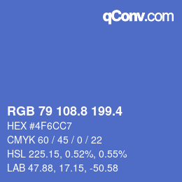 カラーコード: RGB 79 108.8 199.4 | qconv.com